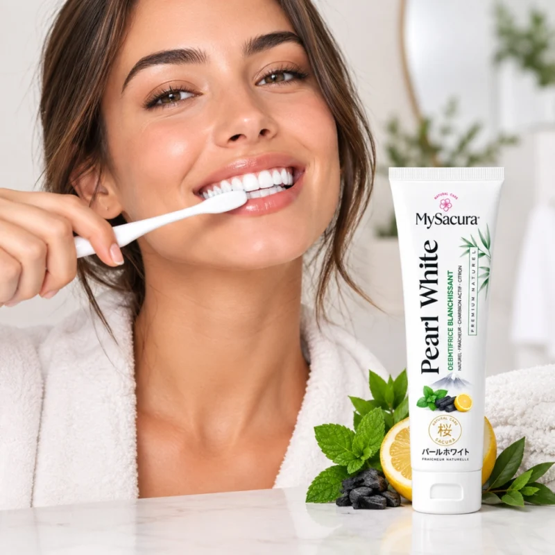 Dentifrice Pearl White – Blancheur Naturelle & Fraîcheur Intense – Sakura Natural Care Tunisie