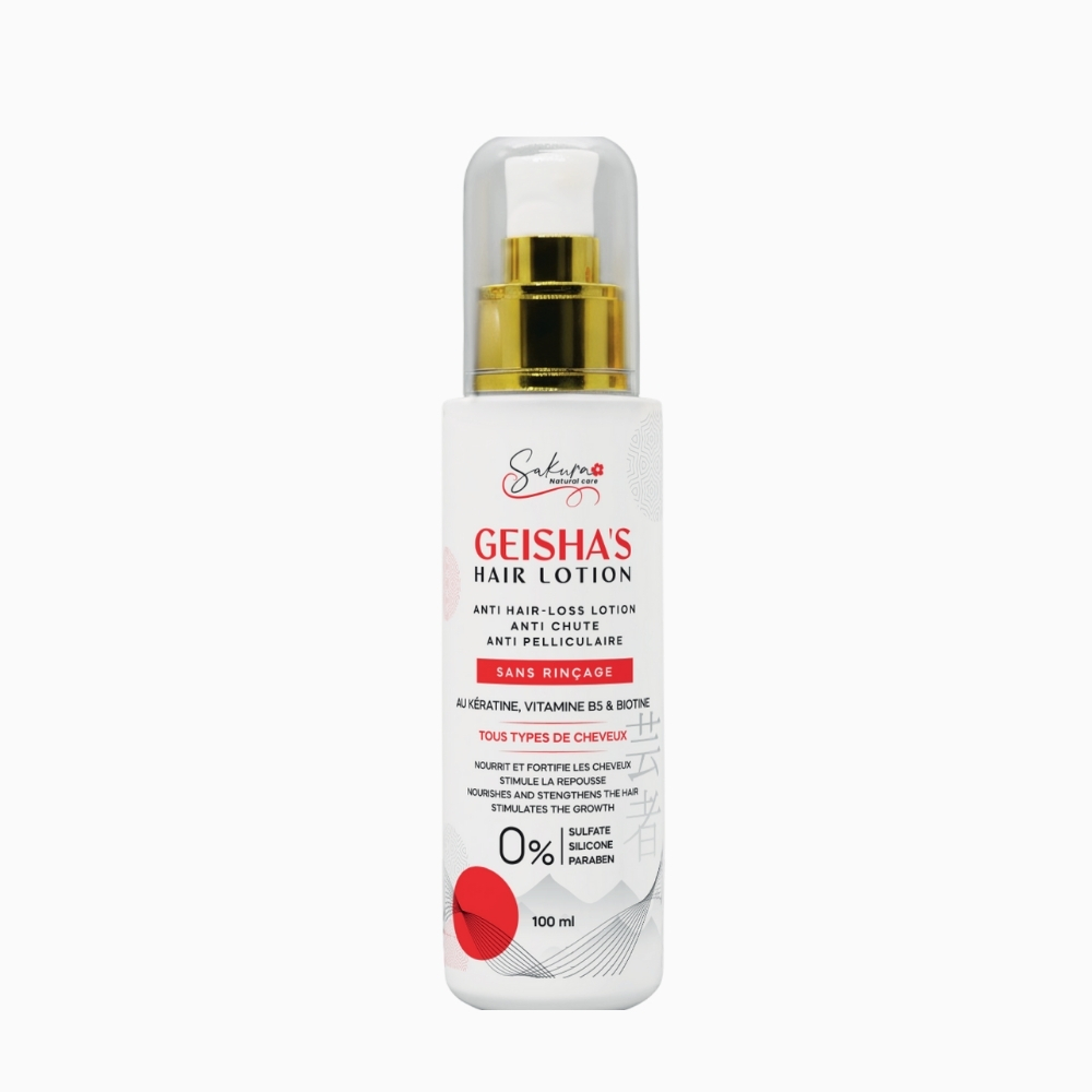 Lotion Capillaire Geisha’s Hair Anti-Chute Lotion Capillaire Geisha’s Hair – Anti-Chute & Tonique Naturel – Sakura Natural Care Tunisie