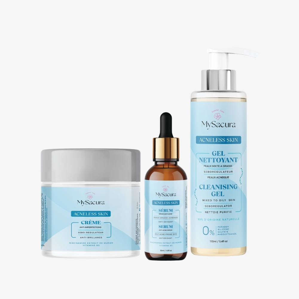 Pack Acneless Skin ck Acneless Skin routine anti-acné complète – Sakura Natural Care Tunisie