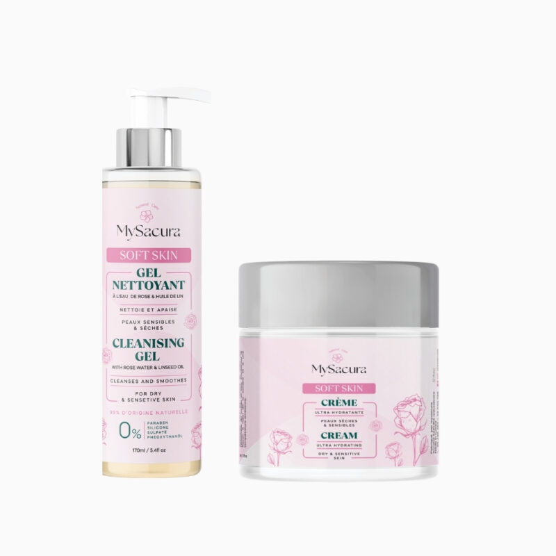 Pack Soft Skin – Nettoyage doux & Hydratation intense – Sakura Natural Care Tunisie