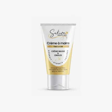 Crème mains et ongles nourrissante – Huile d’amande douce, Beurre de karité, Vitamine E – Sakura Natural Care