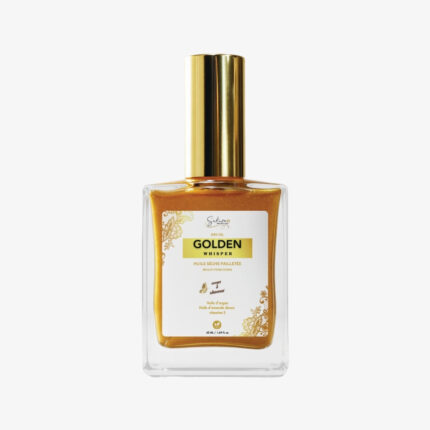 Golden Whisper – Huile Sèche Pailletée Dorée pour Corps et Cheveux – Sakura Natural Care