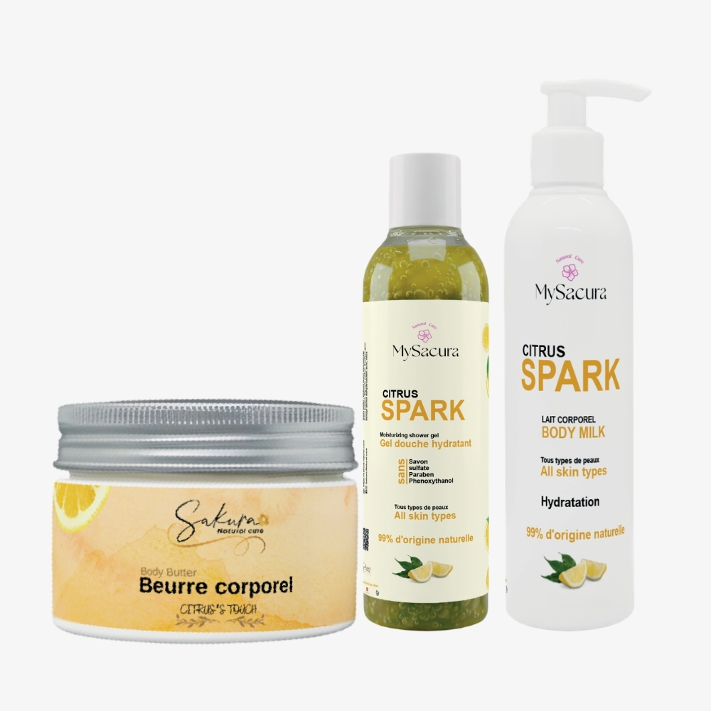 Pack Citrus Spark Pack Citrus Spark – Routine Corps Vitaminée & Revitalisante – Sakura Natural Care